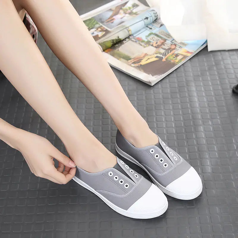 Low Top Canvas Slip-On Sneakers