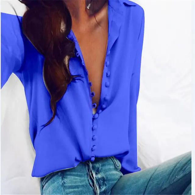 Solid Women's Shirt - Office Fashion Spring Dress