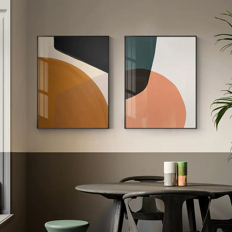 Modern Abstract Triptych Wall Art for Dining Room