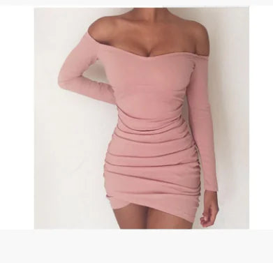 Long Sleeve Off-Shoulder Bodycon Dress