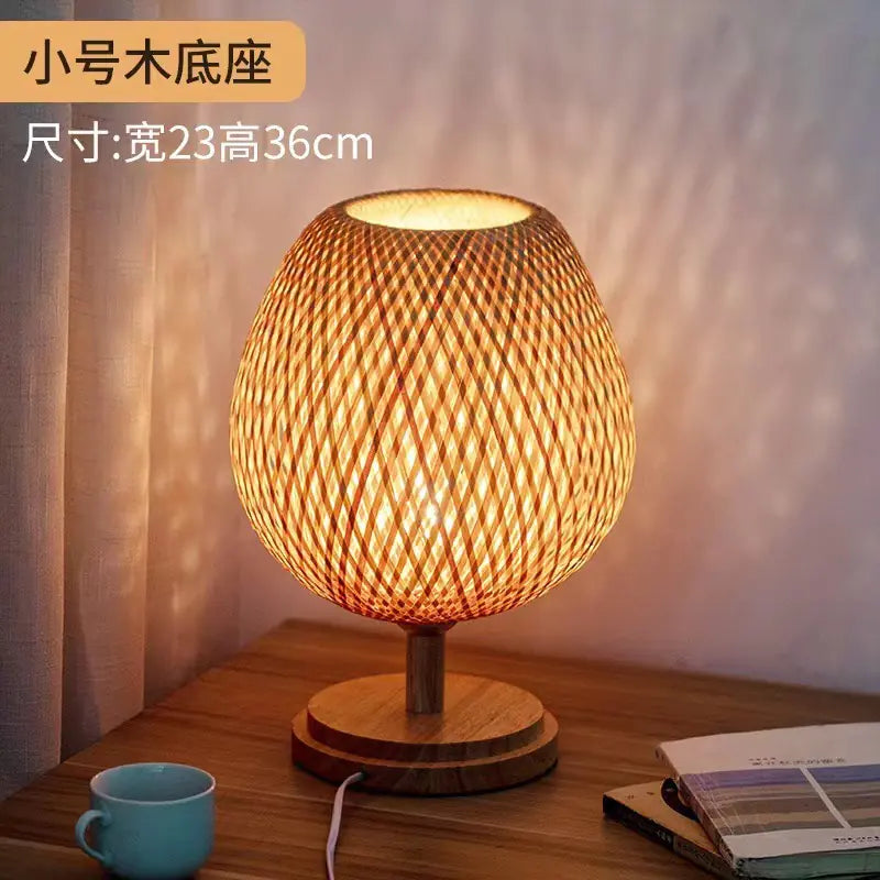 New Chinese Style Wooden Bedside Lamp for Home Decor
