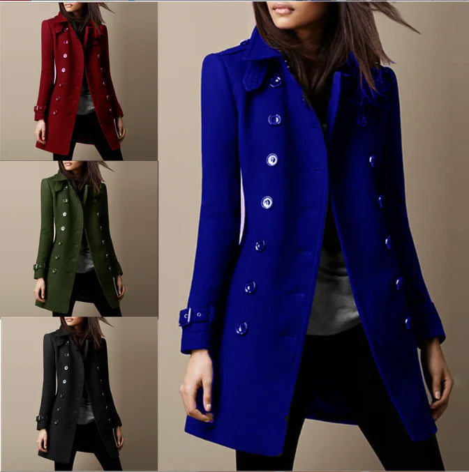 Ladies Wool Trench Coat - Spring Long Jacket