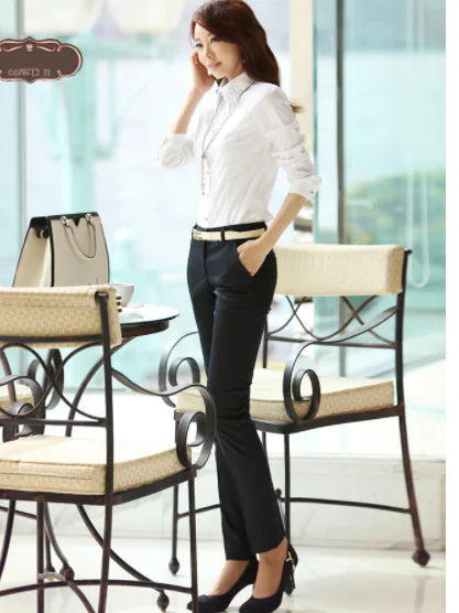 High-Waisted Women's Pencil Pants for Office Casual Wear