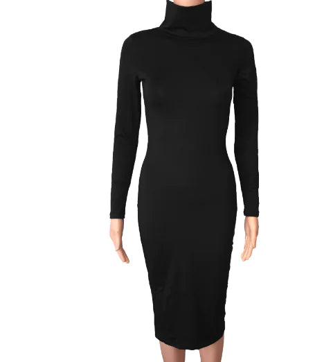 Long Sleeve Solid Color Dress