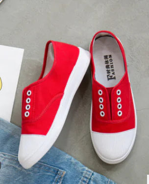Low Top Canvas Slip-On Sneakers