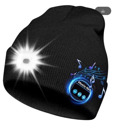 Bluetooth 5.0 Knit Hat with LED Light and Speakers