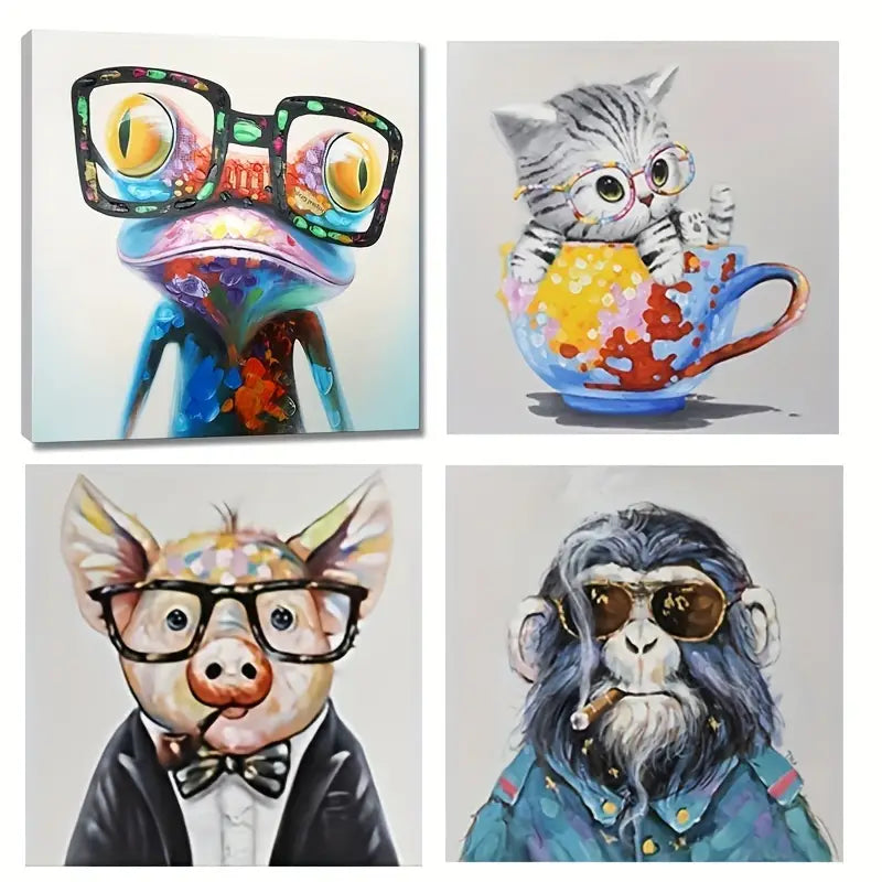 Kawaii Animals Canvas Wall Art Decor (24x24 inches)