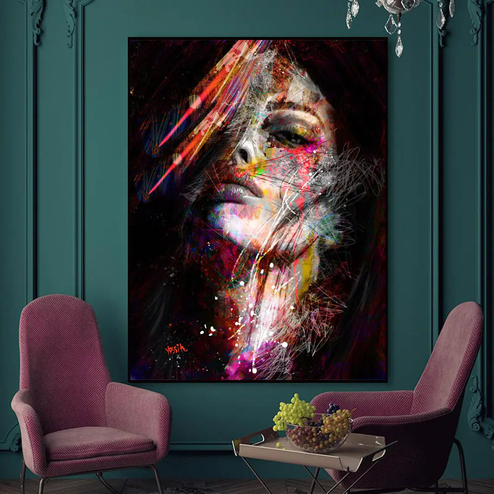 Abstract Figure Canvas Art for Modern Living Room Decor