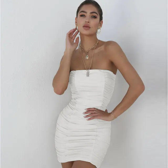 Elegant Strapless Summer Dress for Women