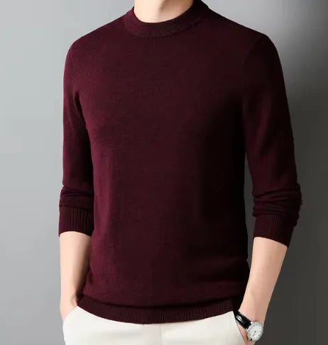 Men's Round-neck Long-sleeved Knitted Sweater
