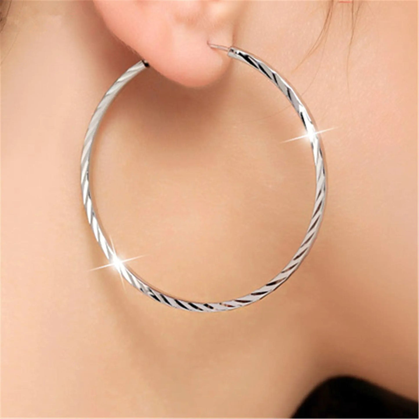 Stylish 925 Silver Hoop Earrings for Women