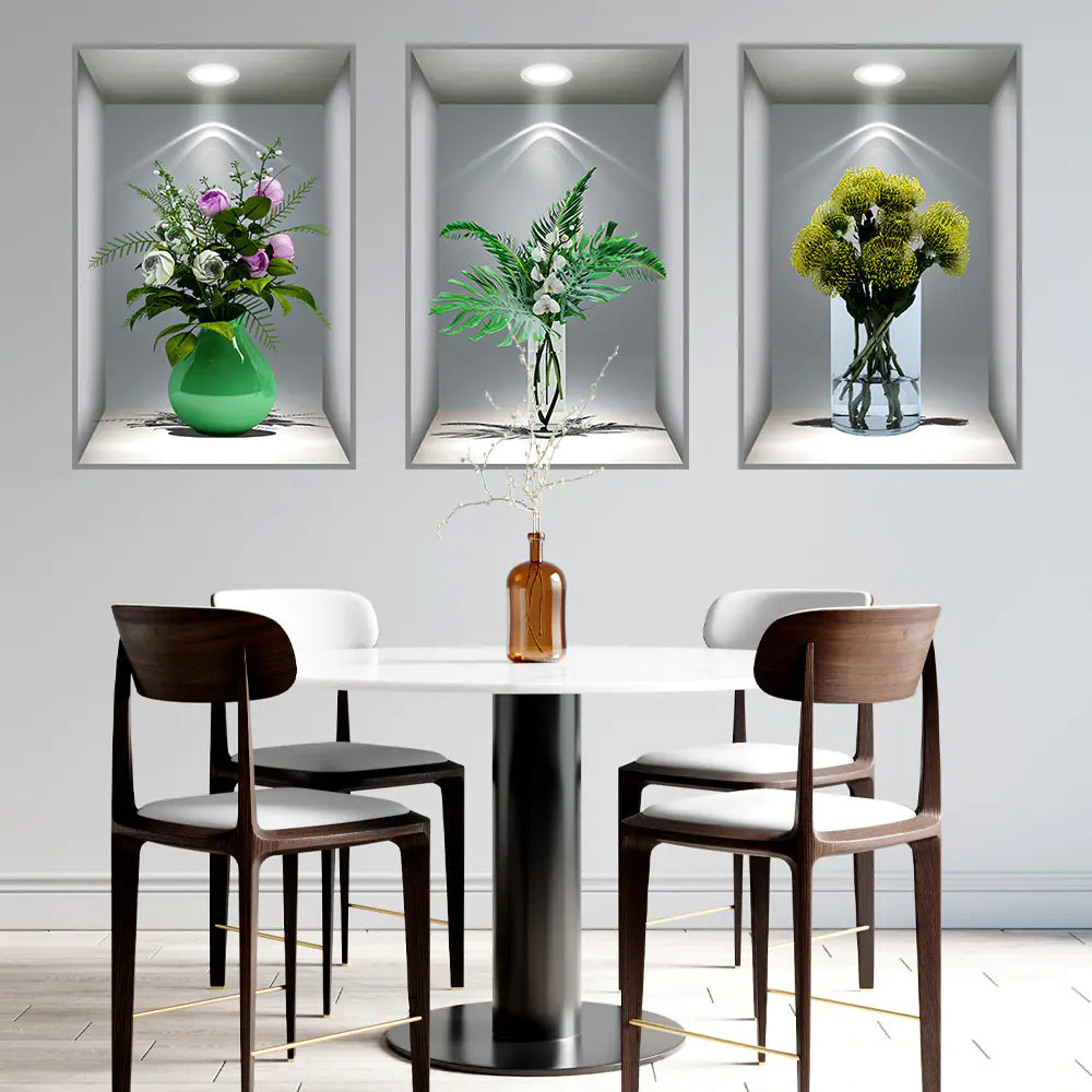 3D Effect Self-Adhesive Plant Wall Art Decor