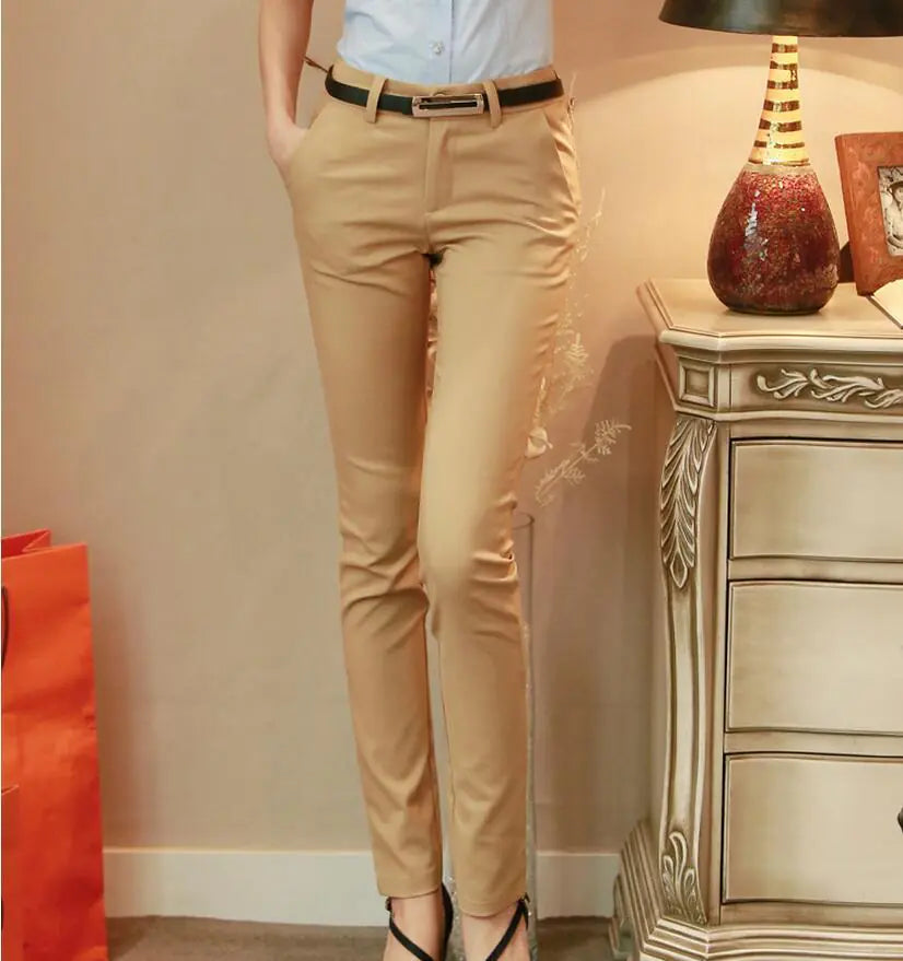 High-Waisted Women's Pencil Pants for Office Casual Wear