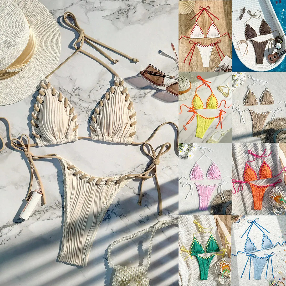 Sexy Solid Color Bikini Set