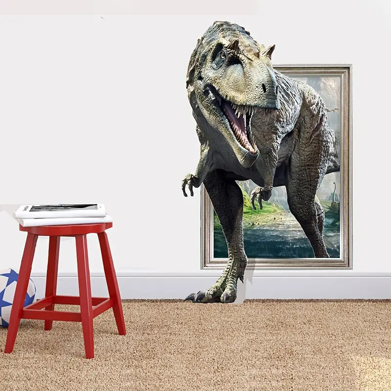 3D Dinosaur Wall Art Sticker - Creative Design (1pc)