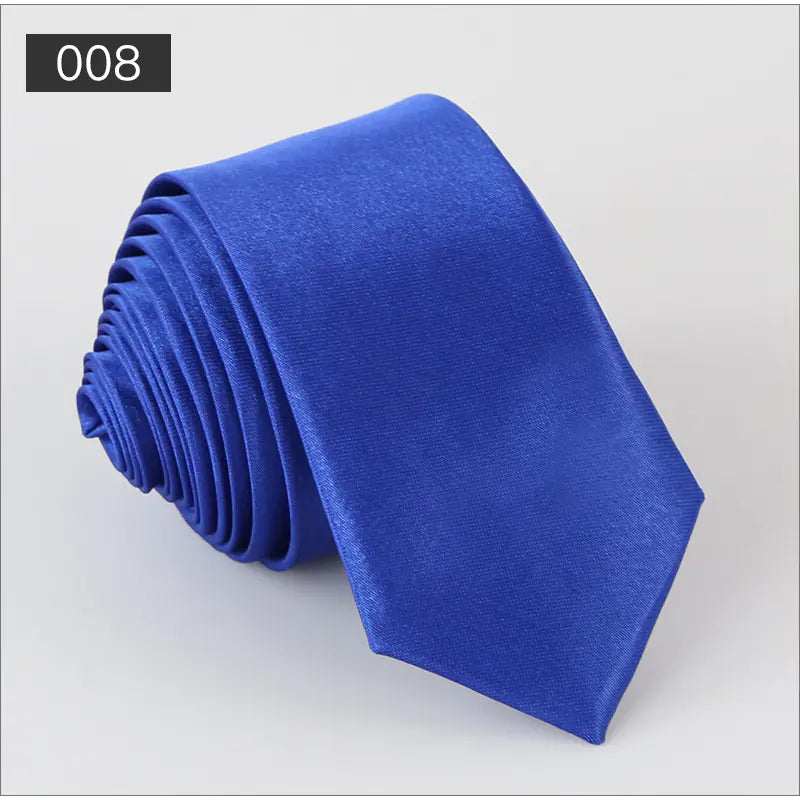 Solid Color Narrow Shiny Tie for Men - Wholesale Stock