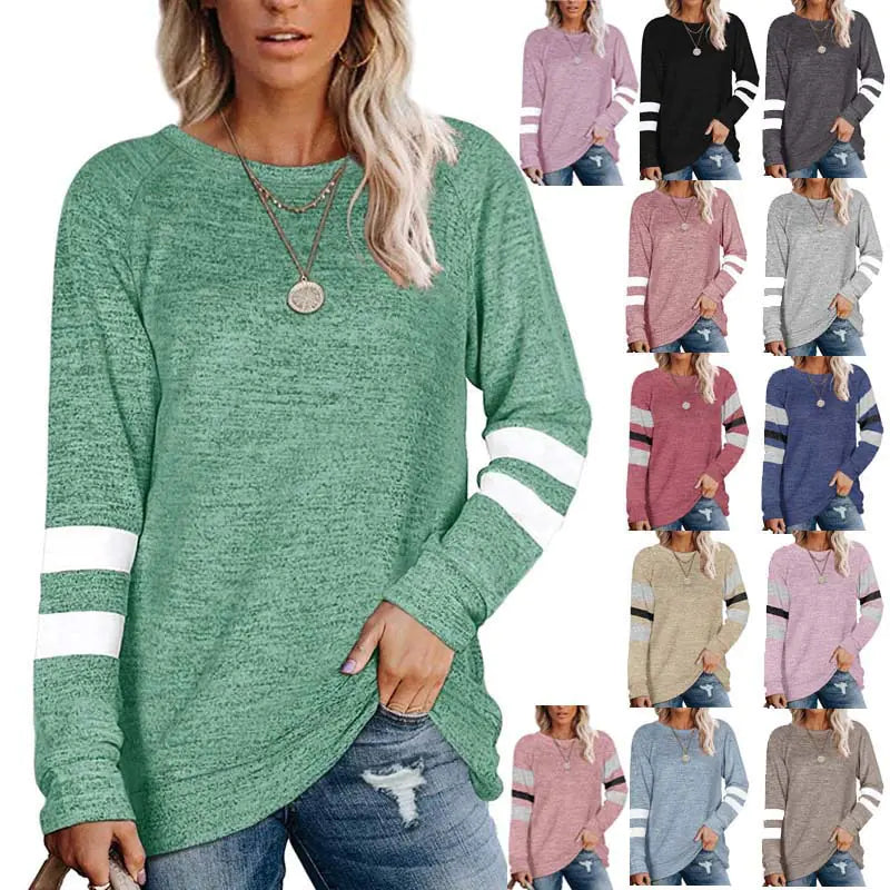 2025/2026 Women's Casual Loose Round Neck Long Sleeve T-Shirt