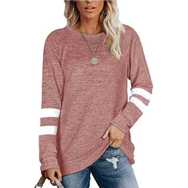 2025/2026 Women's Casual Loose Round Neck Long Sleeve T-Shirt