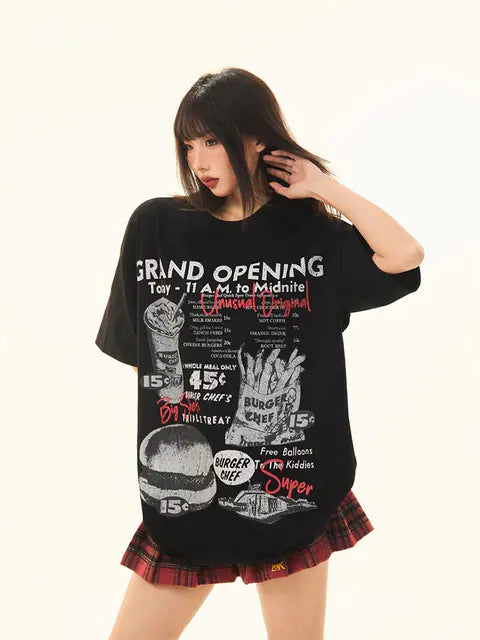 American Style Women's O-Neck Letter Print T-Shirt