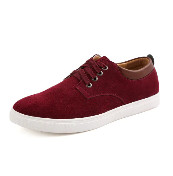 Leather Casual Sneakers (Men's Genuine Leather Shoes)