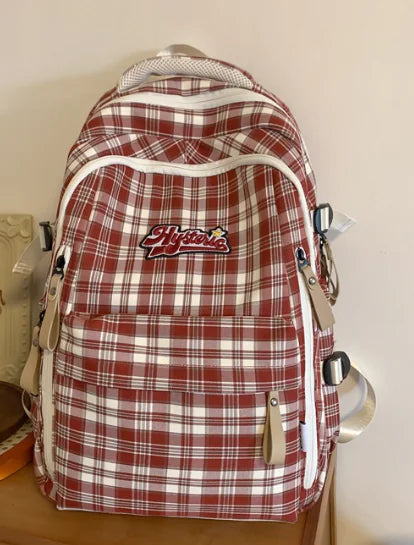 Vintage Plaid Art Style Women's Tote & Backpack