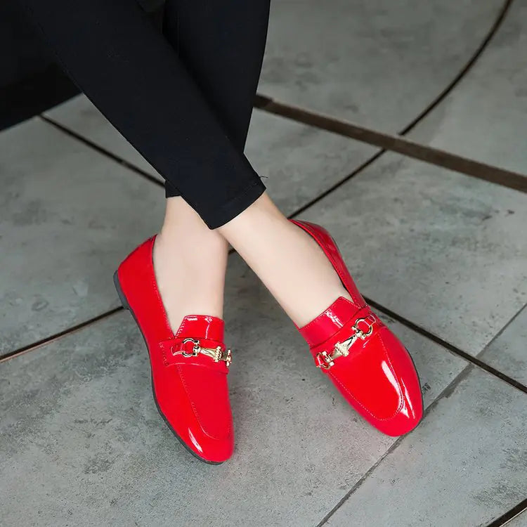 Fashionable British Style Flat Leather Work Shoes