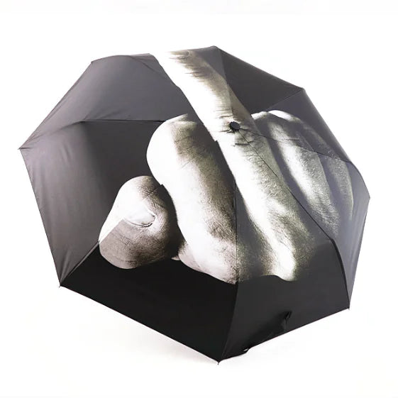Middle Finger Folding Umbrella - Disdain Gesture Design