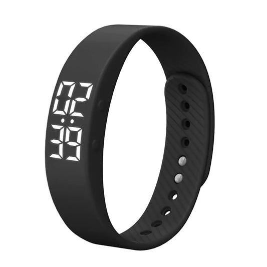 Mikikit Unisex Wrist Wristwatch Bracelet Men Silicone Simple Sport Digital Watch Adjustable Smartwatch Men’s Watches for Strap LED Black Electronic Digital Alarm Clock