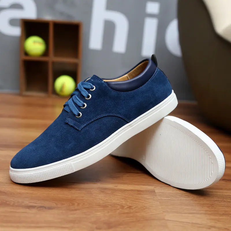 Leather Casual Sneakers (Men's Genuine Leather Shoes)