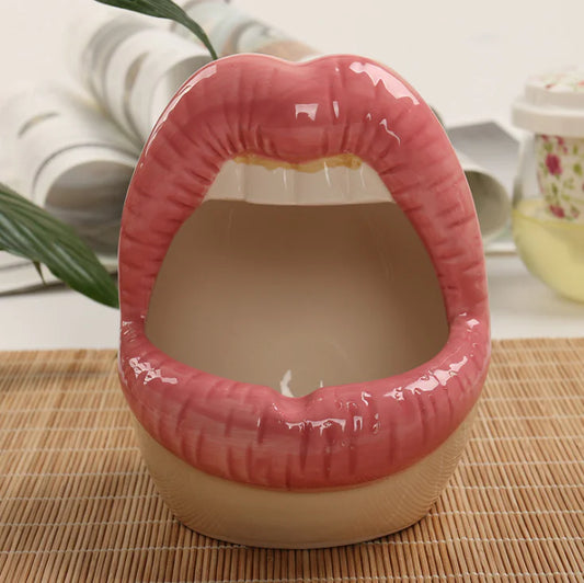 Creative Ceramic Big Lips Ashtray for Home Decor