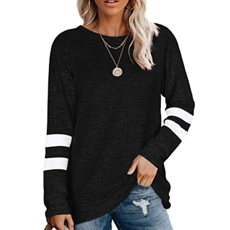 2025/2026 Women's Casual Loose Round Neck Long Sleeve T-Shirt