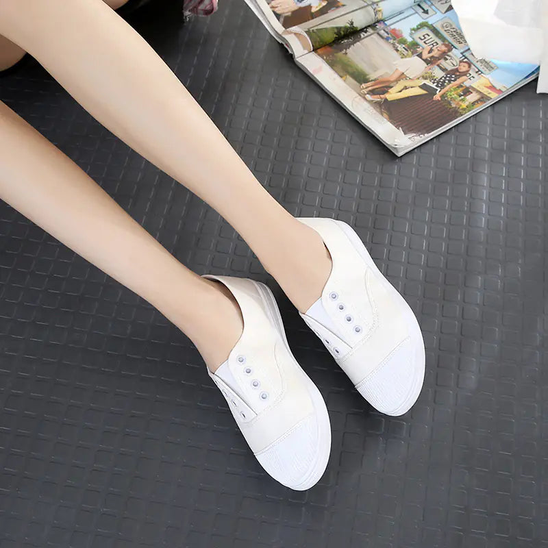 Low Top Canvas Slip-On Sneakers