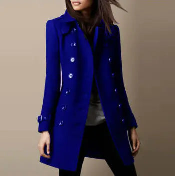 Ladies Wool Trench Coat - Spring Long Jacket