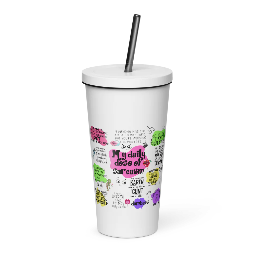 Sarcastic Quotes Insulated Tumbler with a Straw