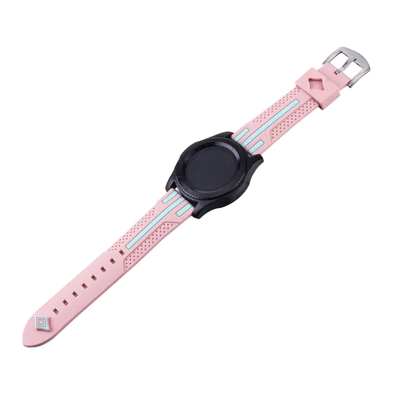 Smart Dual Color Silicone Stripe Watch Strap