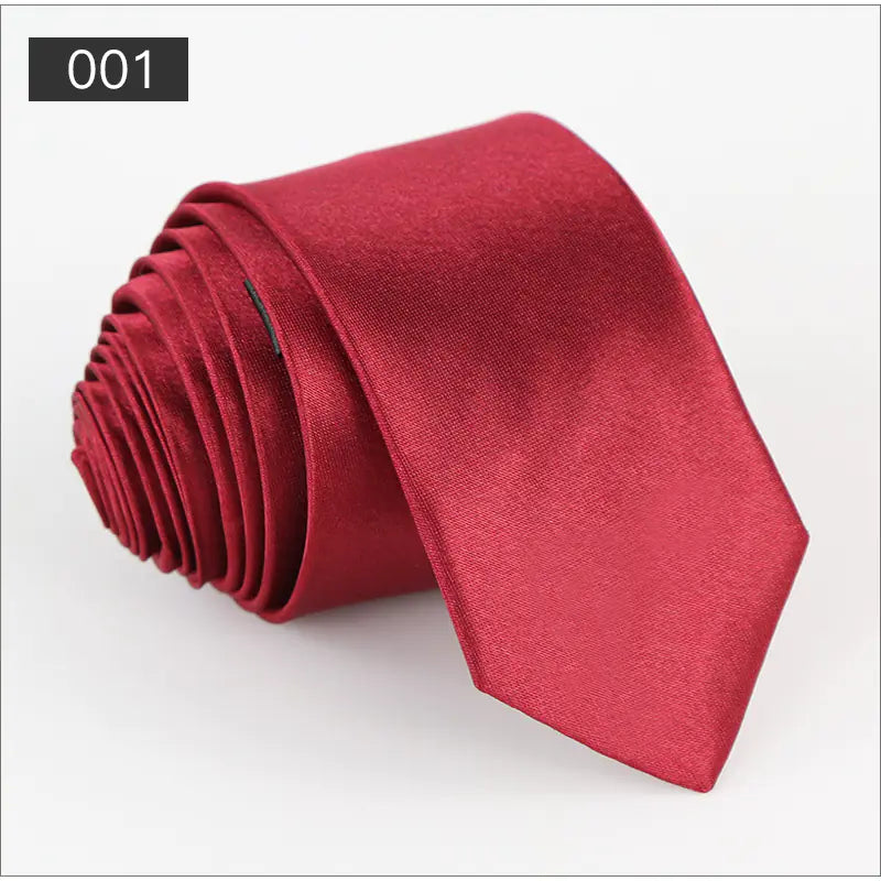 Solid Color Narrow Shiny Tie for Men - Wholesale Stock