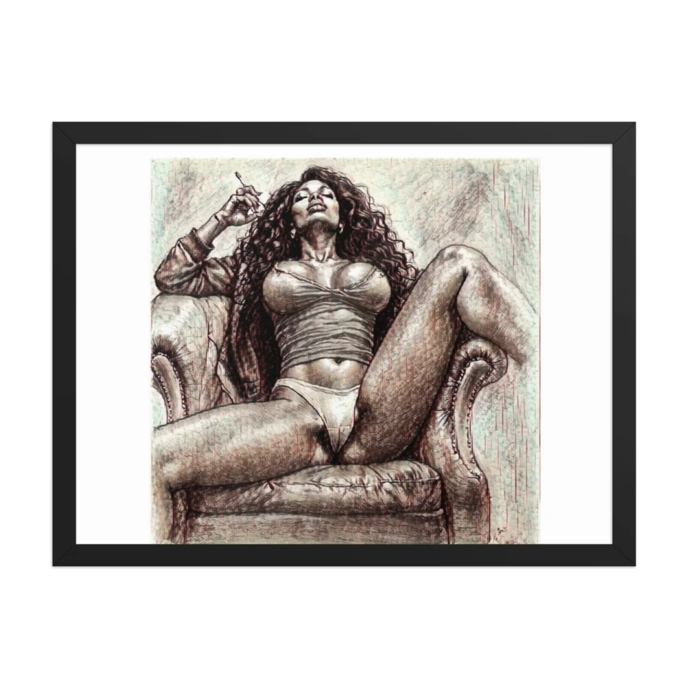 Erotic Art on Enhanced Matte Paper Framed Poster (in)