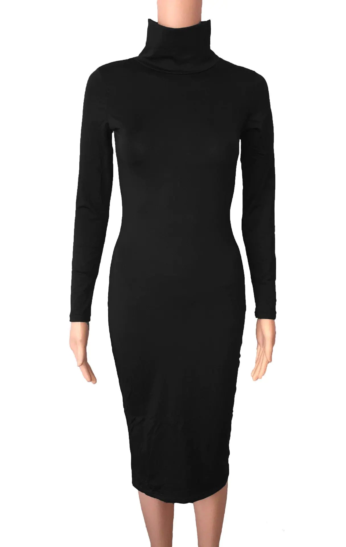 Long Sleeve Solid Color Dress