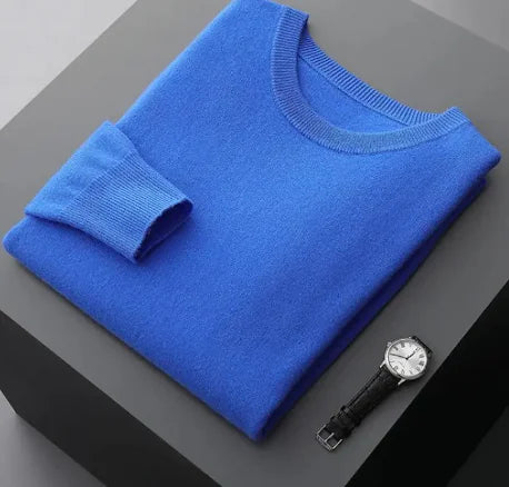 Men's Round-neck Long-sleeved Knitted Sweater