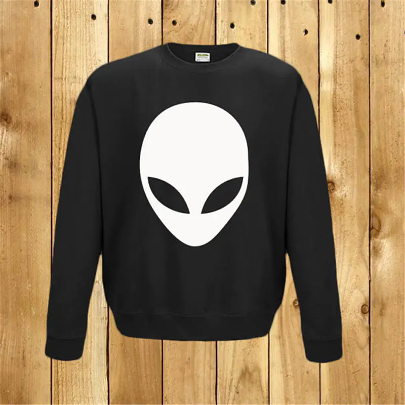 Alien Print Hoodie with Graphic Design