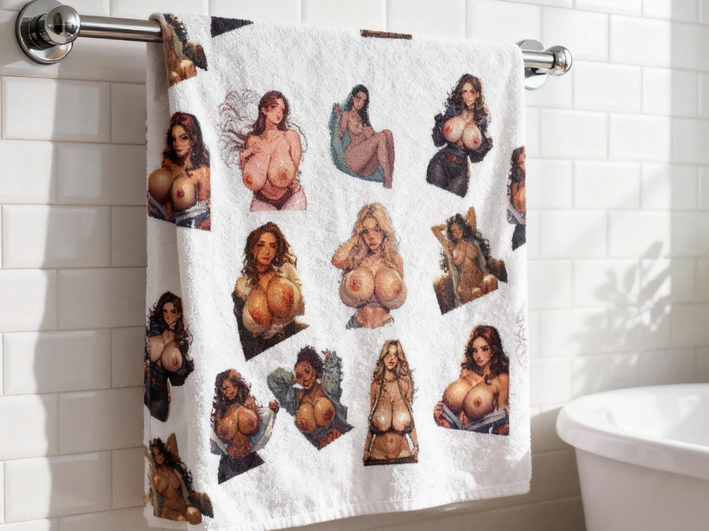 Bath Towel with cheeky designs