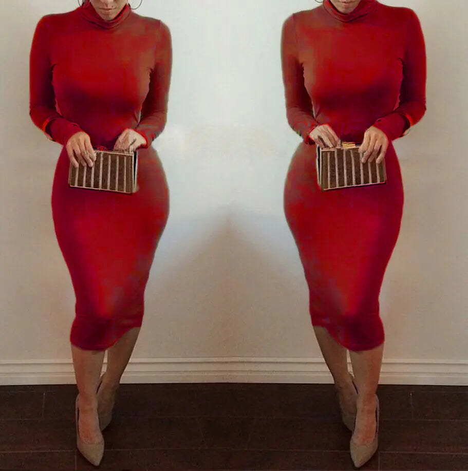 Autumn Winter Bandage Dress & Long Sleeve
