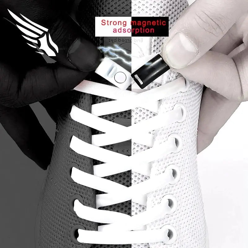 Colorful Magnetic No-Tie Shoelaces with Metal Flat Design