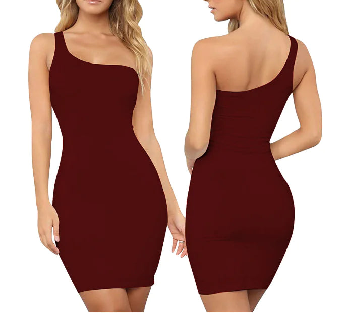 One-Shoulder Long Sleeve Dress