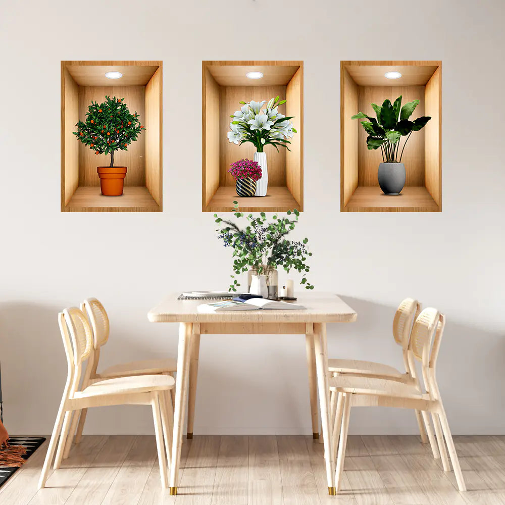 3D Effect Self-Adhesive Plant Wall Art Decor