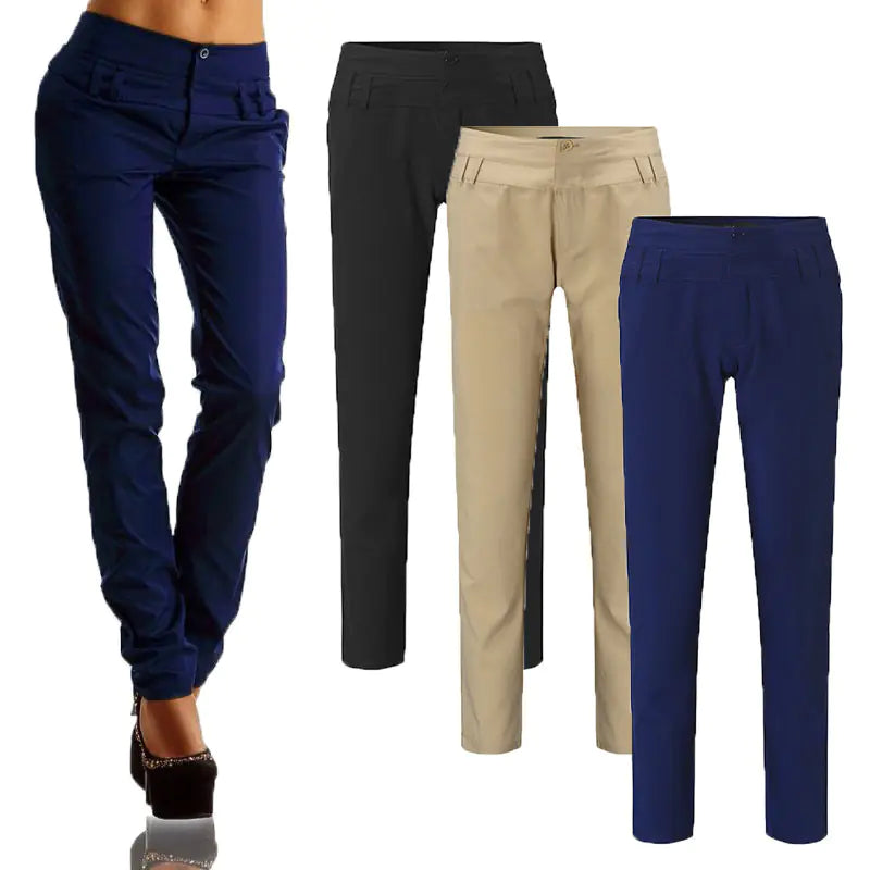 High-Waisted Casual Trousers