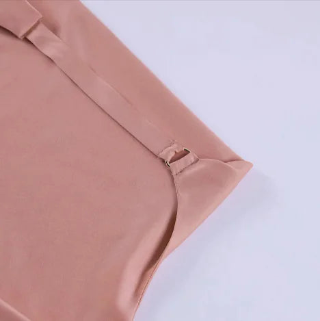 Satin V-Neck Backless Party Dress