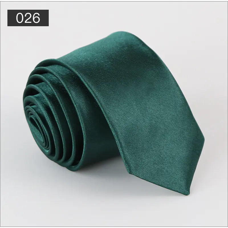 Solid Color Narrow Shiny Tie for Men - Wholesale Stock