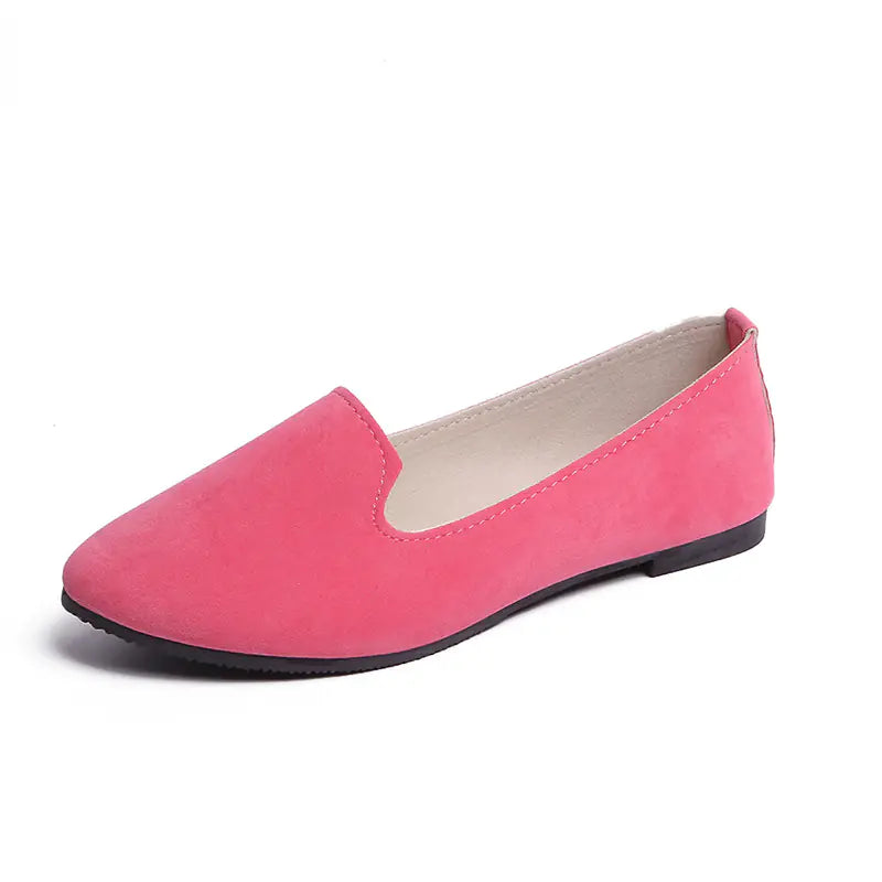 Women's Flat Shoes - Comfortable Candy Color Work Footwear