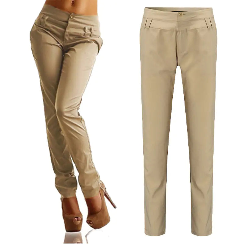 High-Waisted Casual Trousers